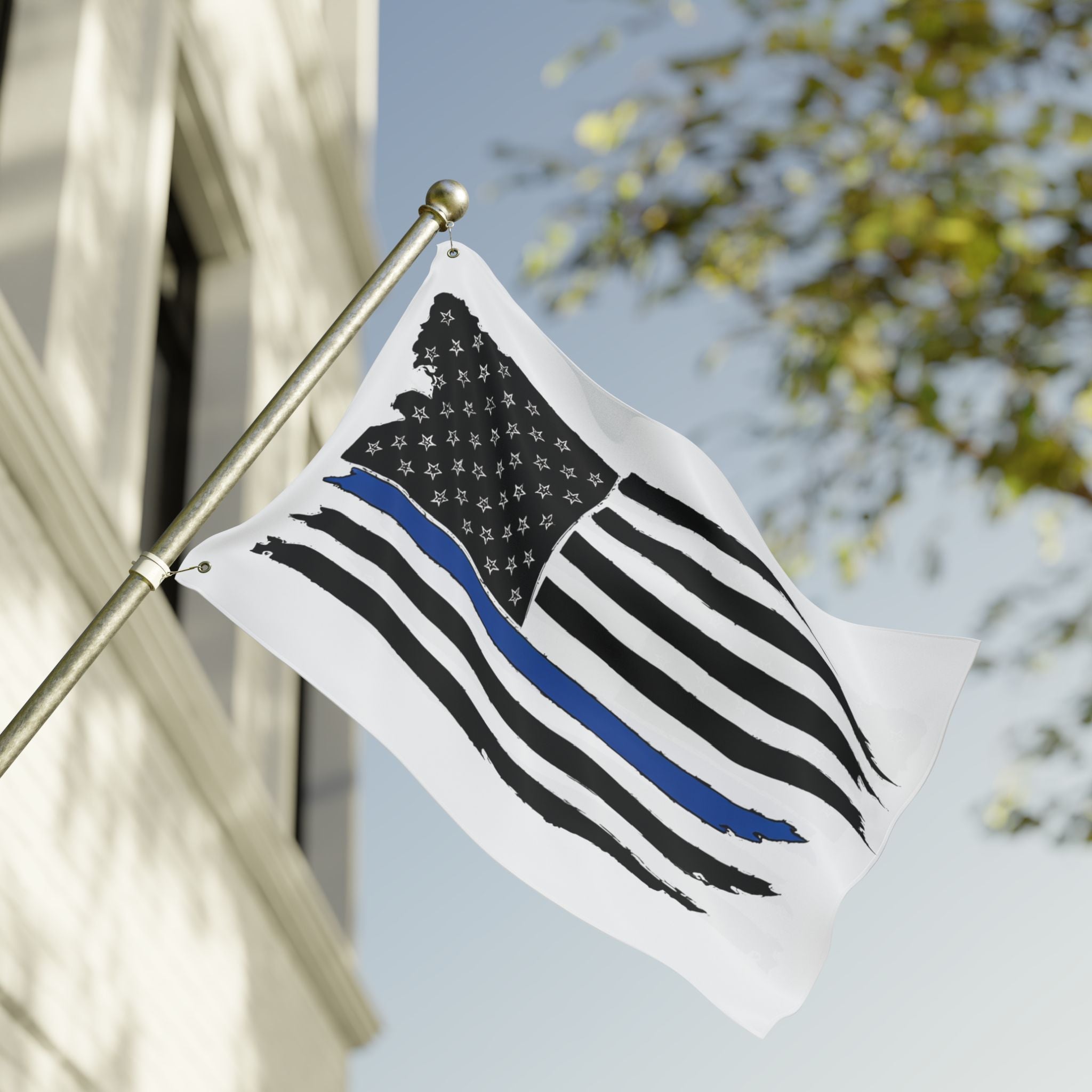 Thin Blue Line Flag - Double Sided Police Support Flag