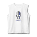 Relentless Blue Spartan Flag Muscle Tank — Thin Blue Line Tribute