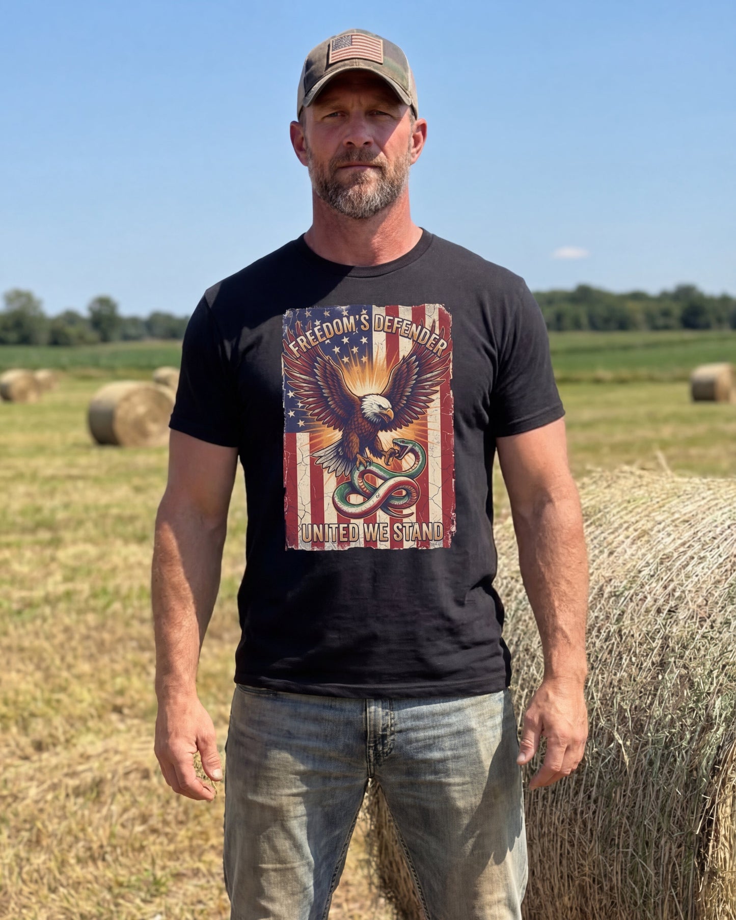 Patriotic American Flag Tee ("United We Stand")