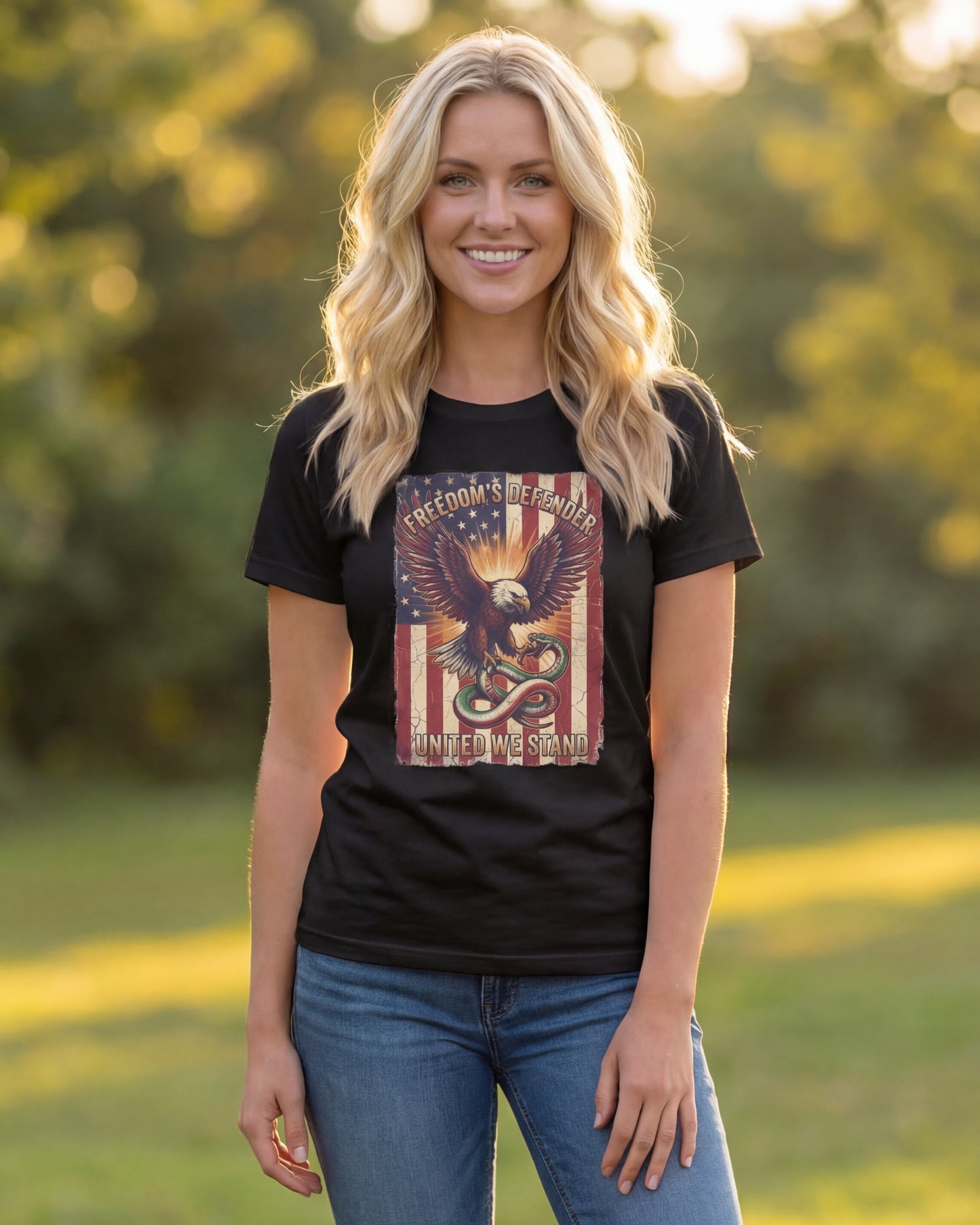 Patriotic American Flag Tee ("United We Stand")