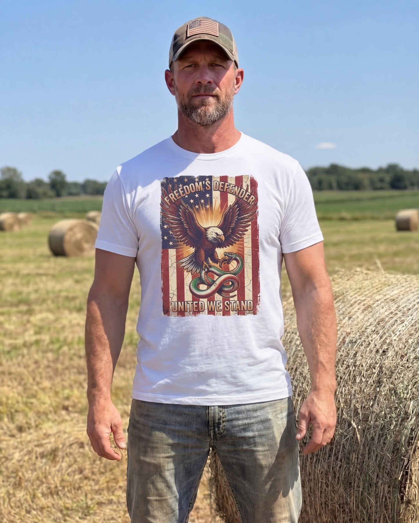 Patriotic American Flag Tee ("United We Stand")